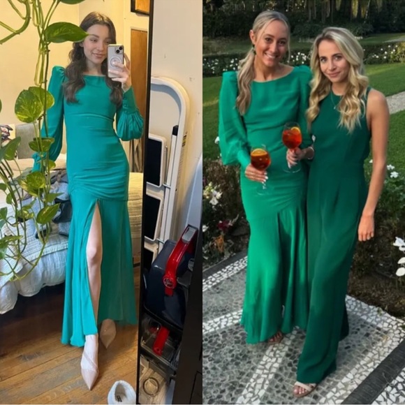 De La Vali Presley Gown Maxi Dress in Green Size UK 10 US 6 - Picture 7 of 13